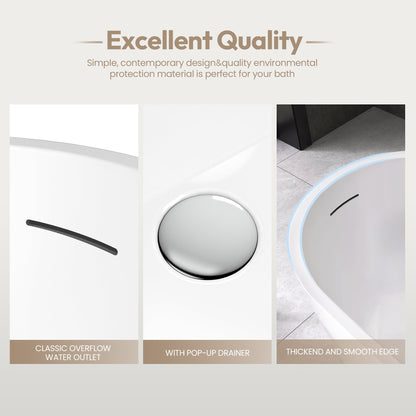 Vinnova, Lahore 66.9" x 29.1" Soaking Bathtub