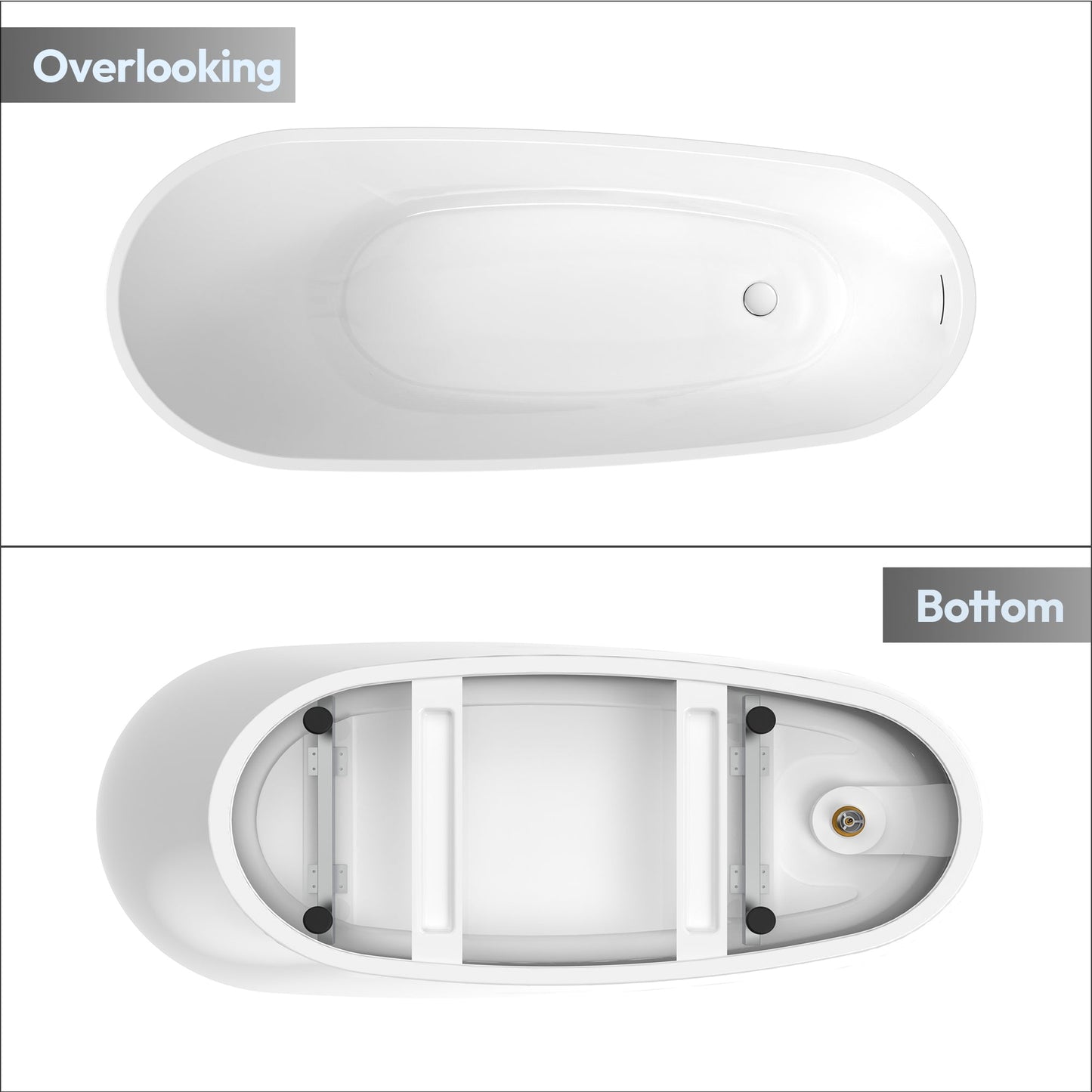 Vinnova, Lahore 66.9" x 29.1" Soaking Bathtub