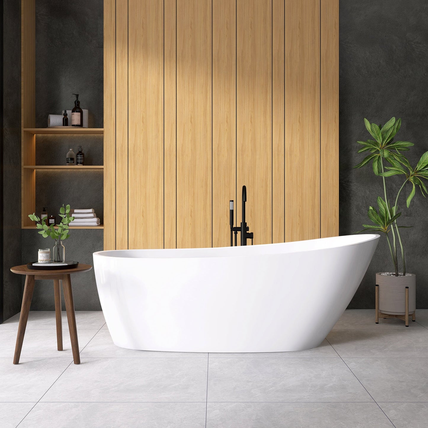 Vinnova, Lahore 66.9" x 29.1" Soaking Bathtub