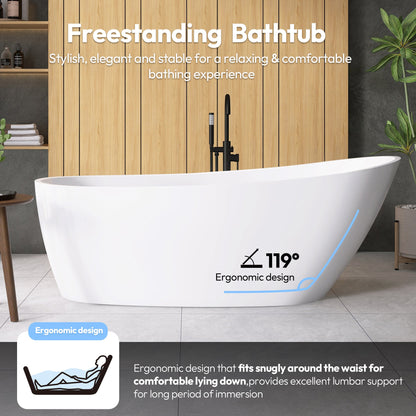 Vinnova, Lahore 66.9" x 29.1" Soaking Bathtub
