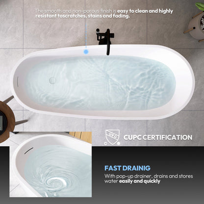 Vinnova, Lahore 66.9" x 29.1" Soaking Bathtub