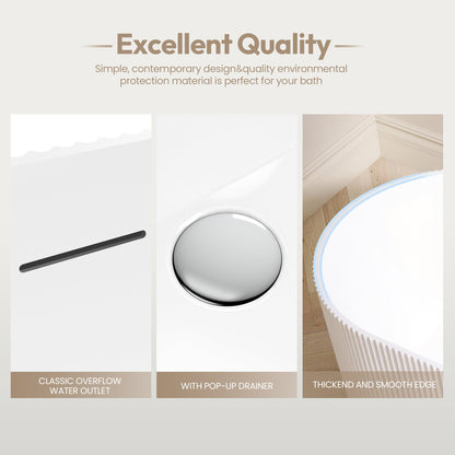 Vinnova, Linyi 59.1" x 31.5" Soaking Bathtub