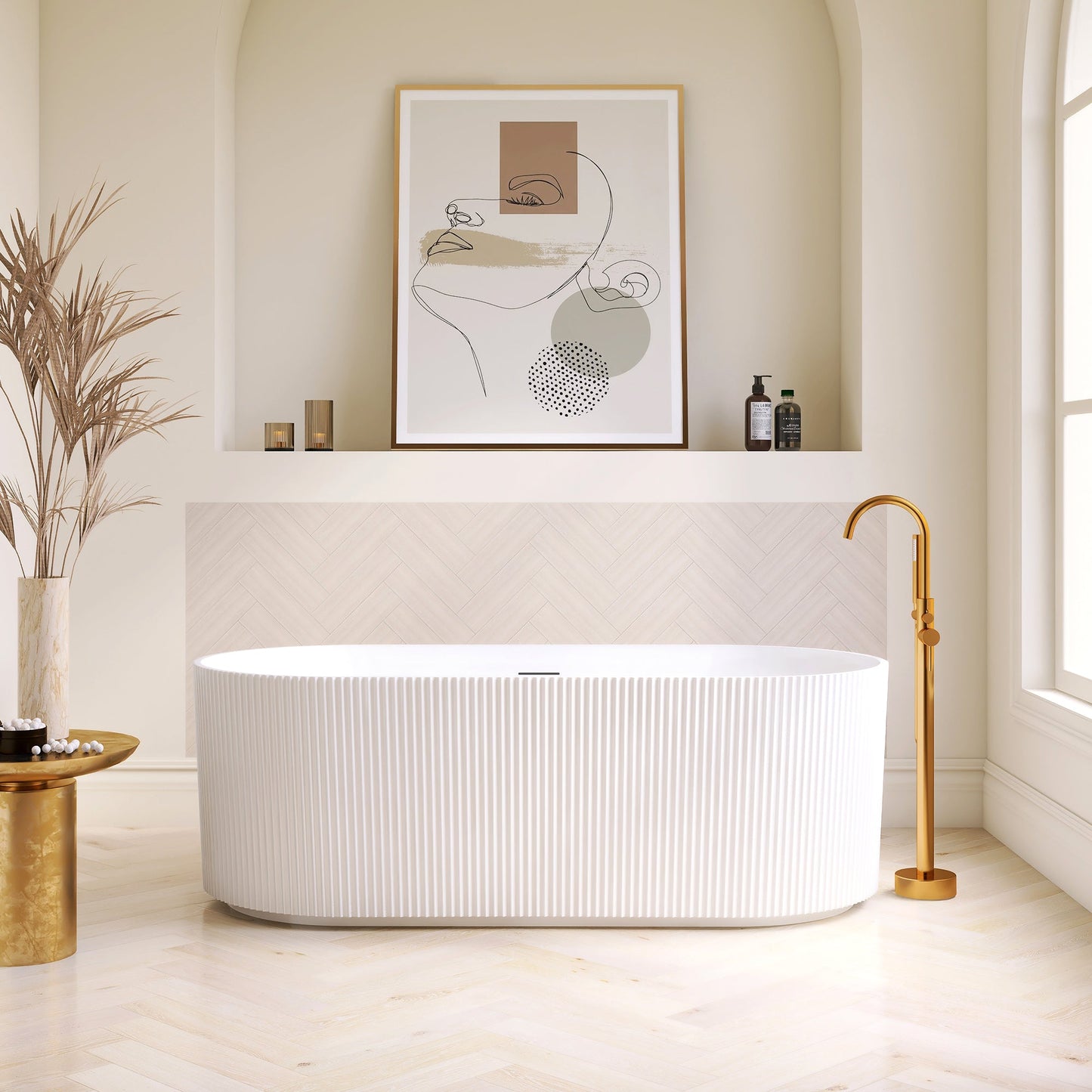 Vinnova, Linyi 59.1" x 31.5" Soaking Bathtub