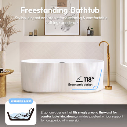 Vinnova, Linyi 59.1" x 31.5" Soaking Bathtub