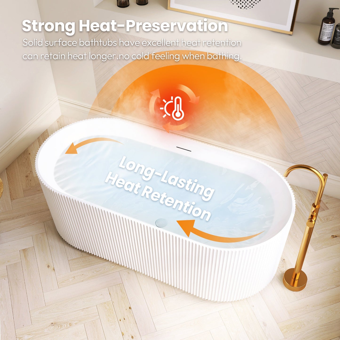 Vinnova, Linyi 59.1" x 31.5" Soaking Bathtub