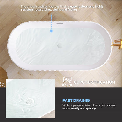 Vinnova, Linyi 59.1" x 31.5" Soaking Bathtub