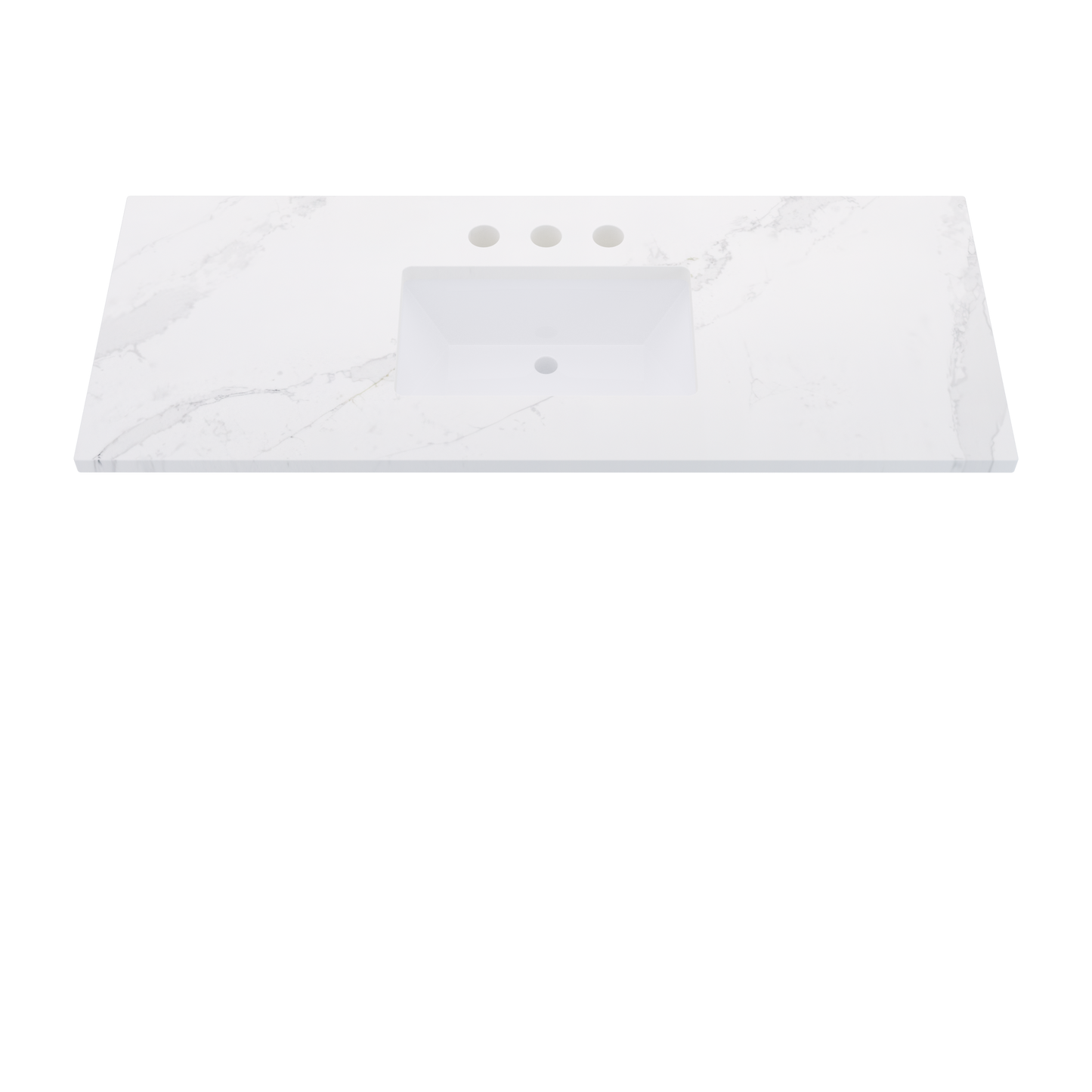 55" Vanderloc Silestone® Quartz Bathroom Vanity Top | Single Rectangle Sink | Centered in Et Calacatta Gold