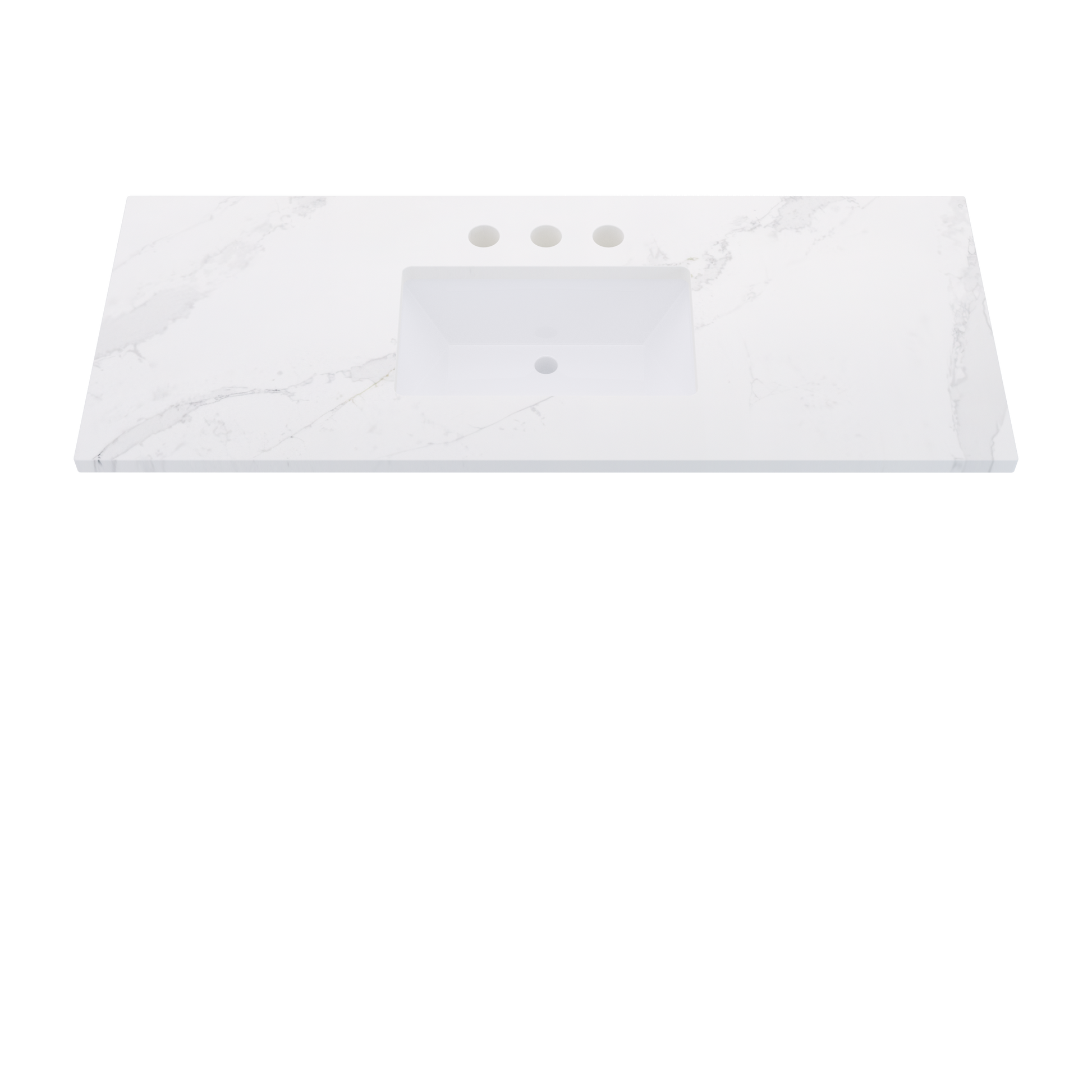 55" Vanderloc Silestone® Quartz Bathroom Vanity Top | Single Rectangle Sink | Centered in Et Calacatta Gold