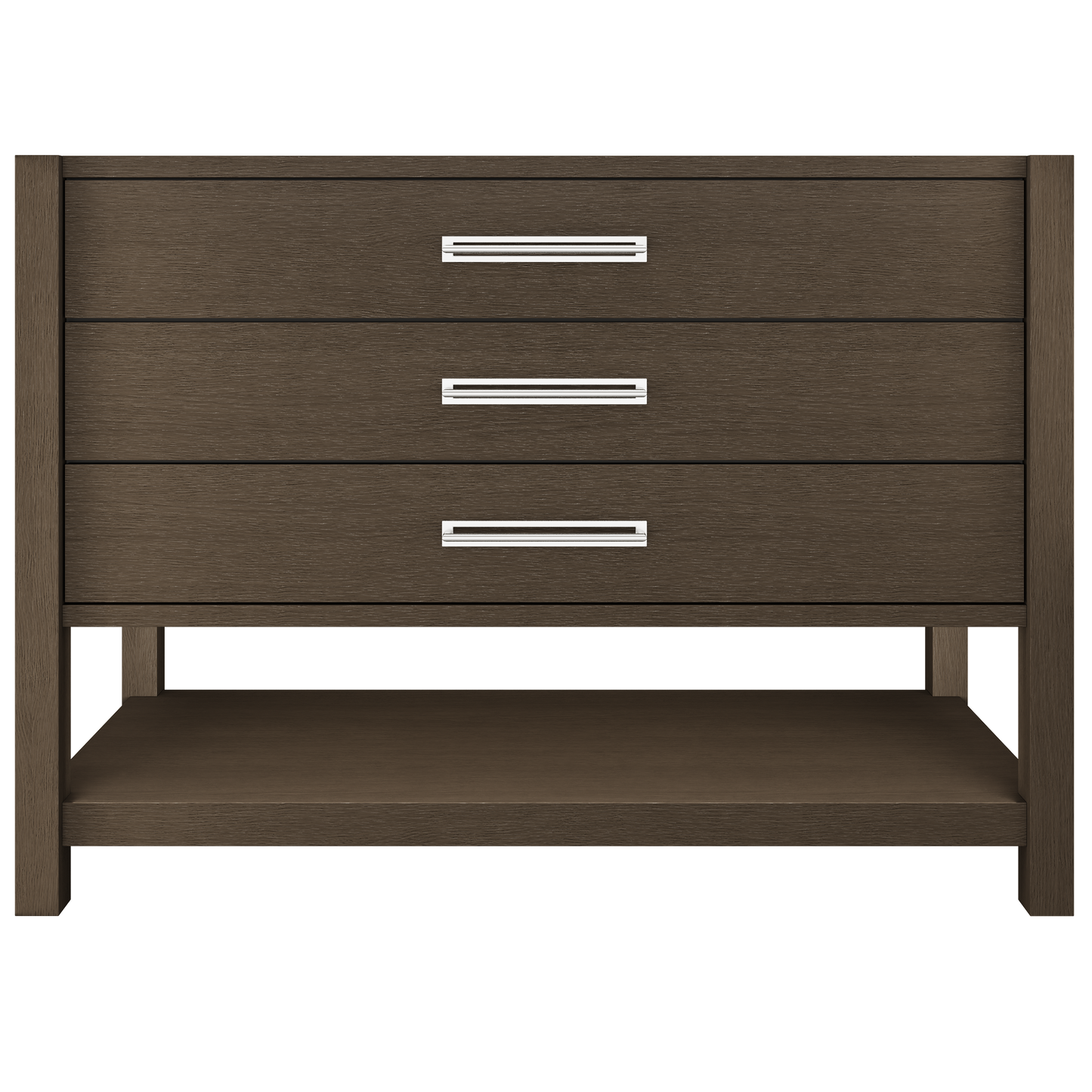 Kiawah 3-Drawer Single Bath Vanity 48in Russet Shadow Polished Chrome