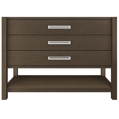 Kiawah 3-Drawer Single Bath Vanity 48in Russet Shadow Polished Chrome