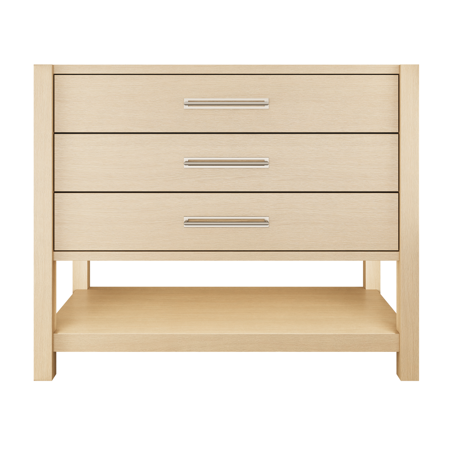 Kiawah 3-Drawer Single Bath Vanity 42in Natural Weathered Satin Nickel