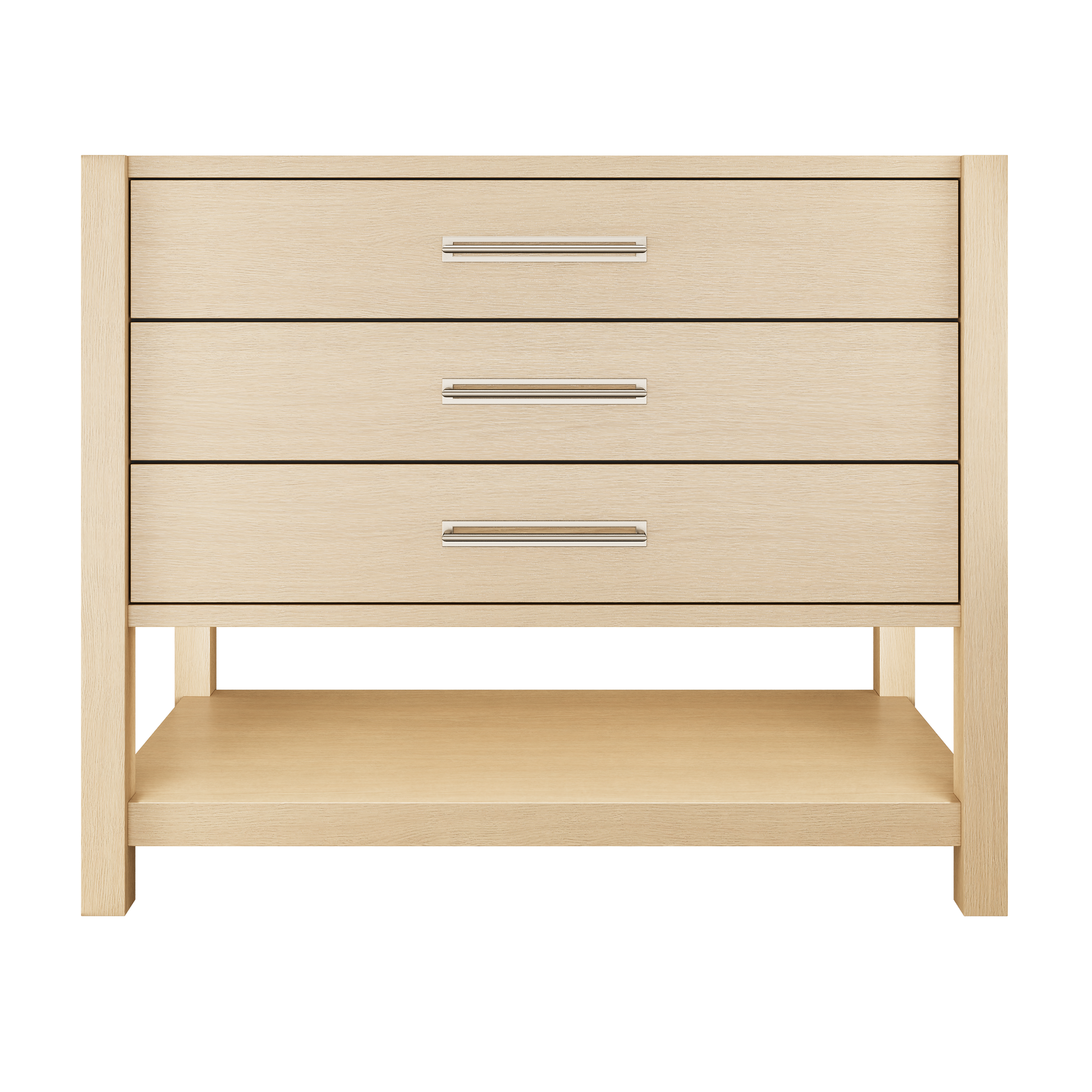 Kiawah 3-Drawer Single Bath Vanity 42in Natural Weathered Satin Nickel