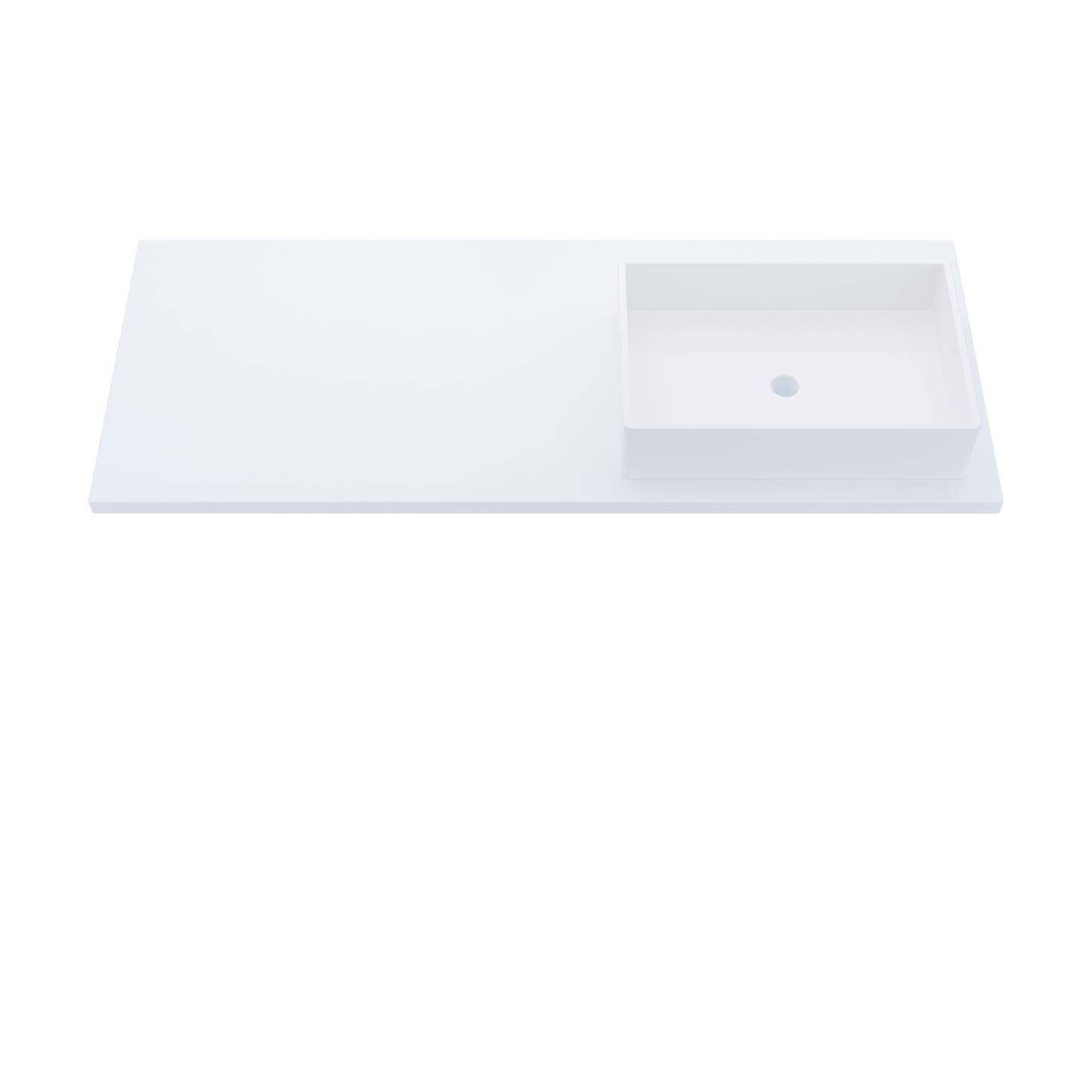 55" Vanderloc Silestone® Quartz Bathroom Vanity Top | Single Vigo Sink | Offset in Miami White