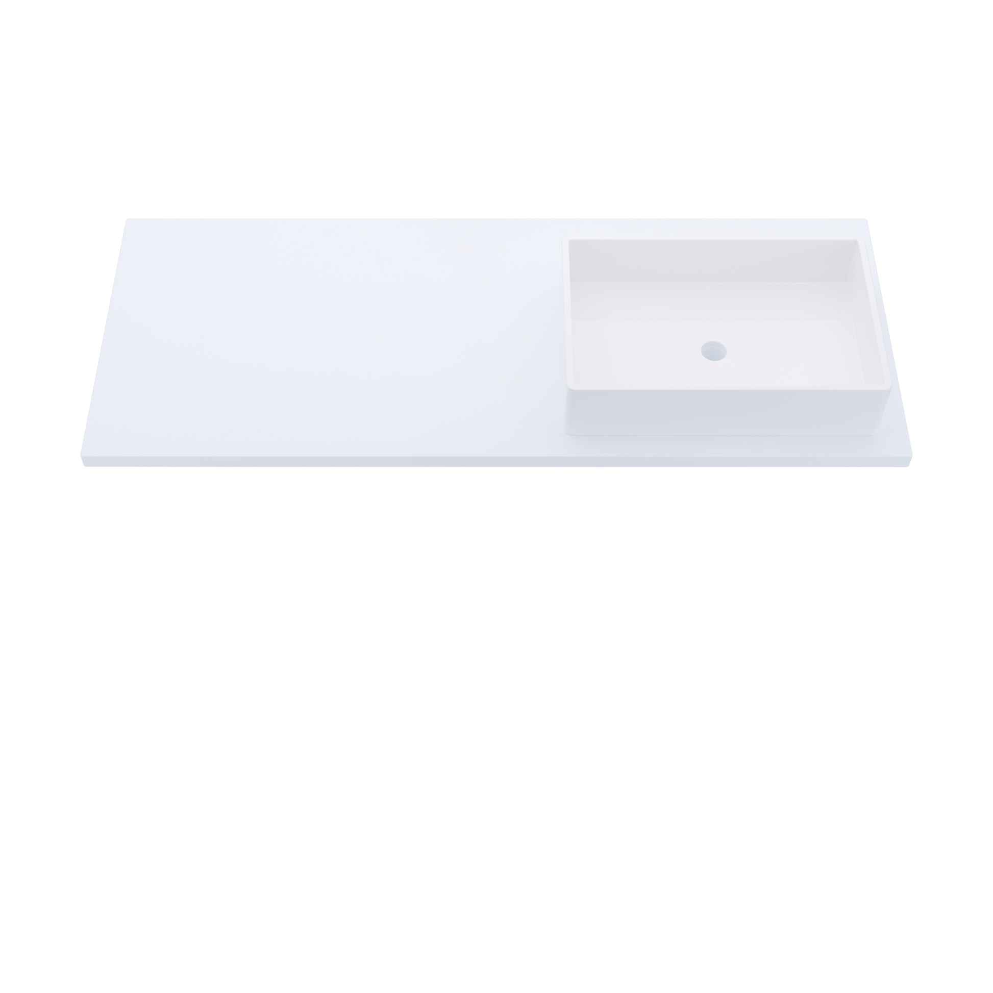 55" Vanderloc Silestone® Quartz Bathroom Vanity Top | Single Vigo Sink | Offset in Miami White