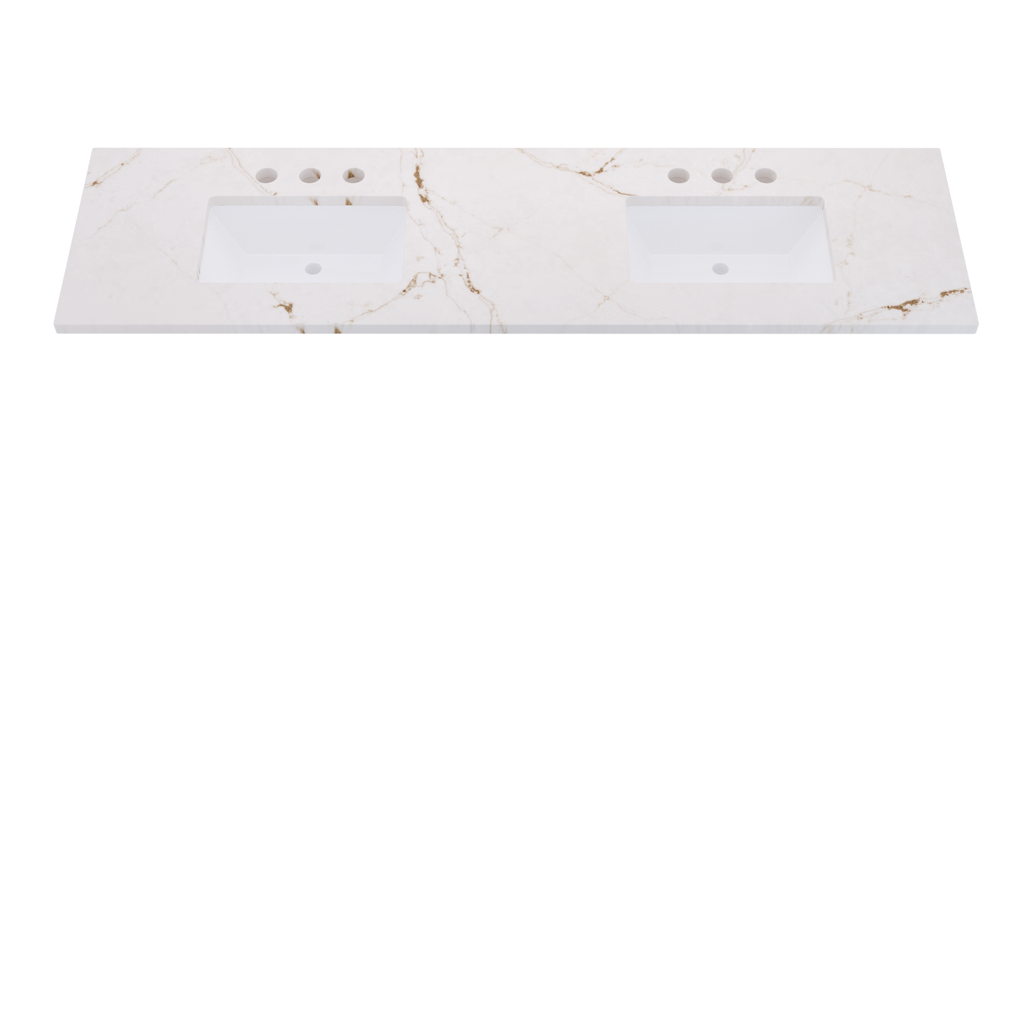 79" Vanderloc Silestone® Quartz Bathroom Vanity Top | Double Rectangle Sink | Centered in Versailles Ivory