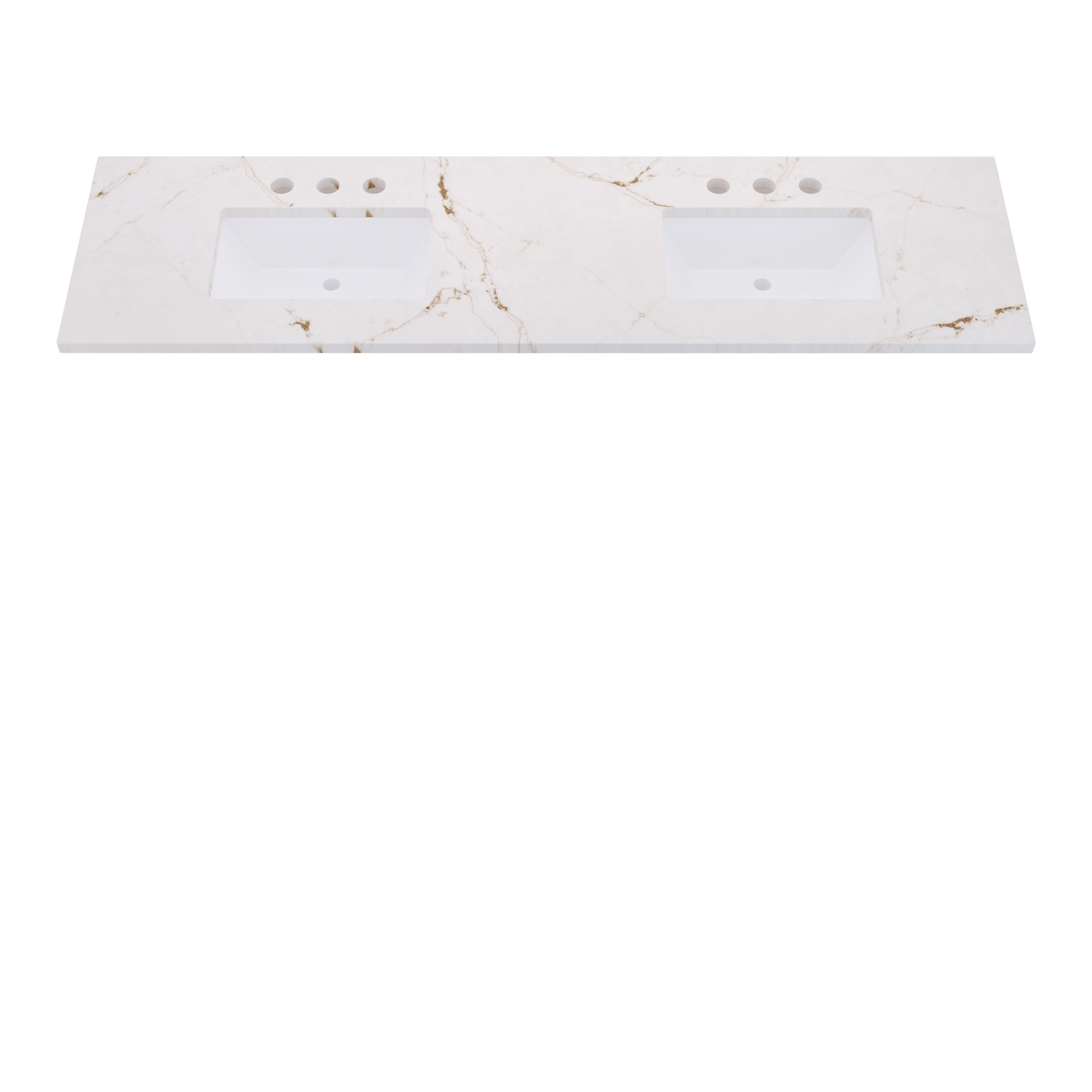 79" Vanderloc Silestone® Quartz Bathroom Vanity Top | Double Rectangle Sink | Centered in Versailles Ivory