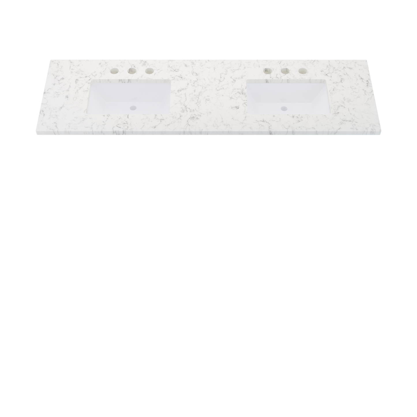 73" Vanderloc Silestone® Quartz Bathroom Vanity Top | Double Rectangle Sink | Centered in Lyra