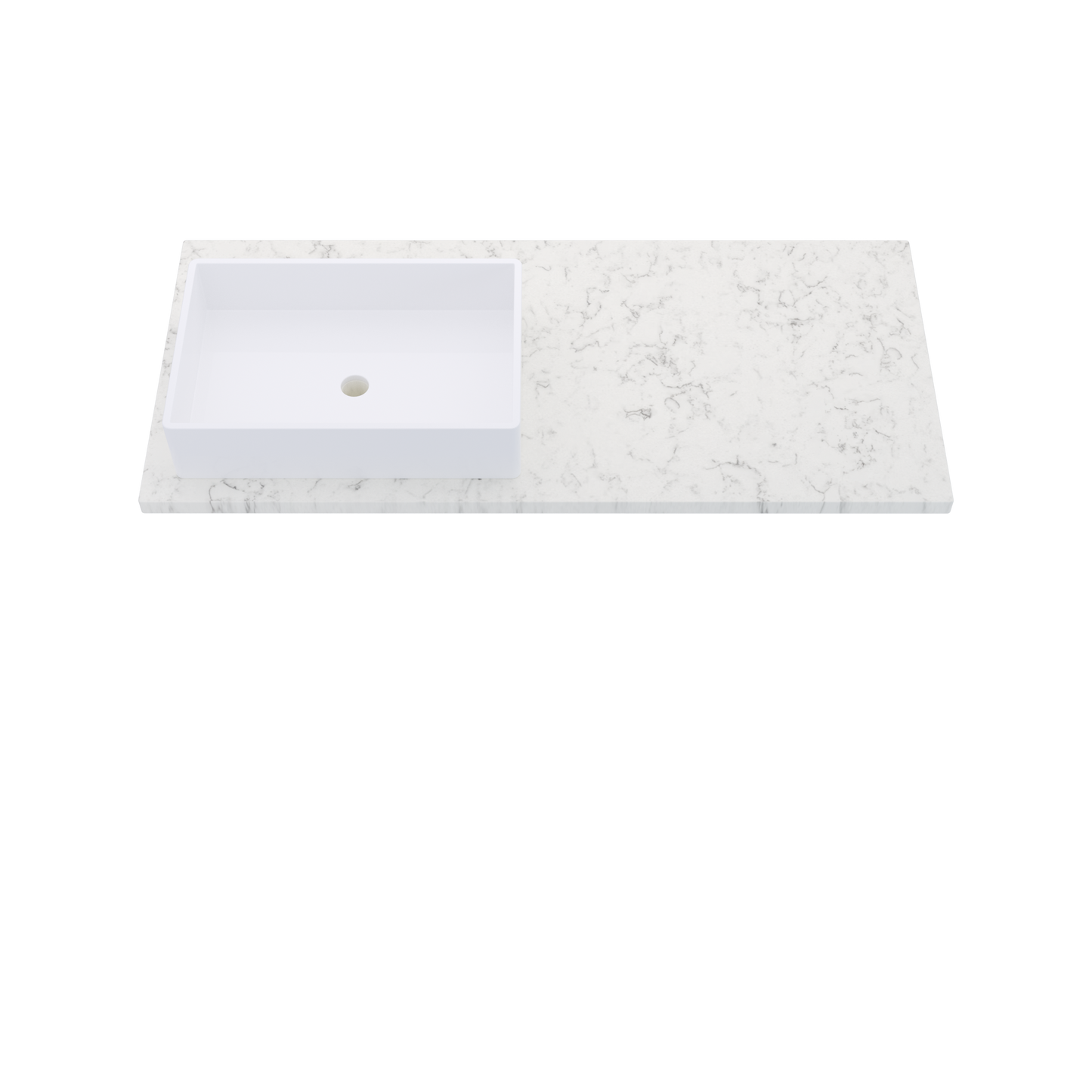 49" Vanderloc Silestone® Quartz Bathroom Vanity Top | Single Rectangle Sink | Offset in Lyra