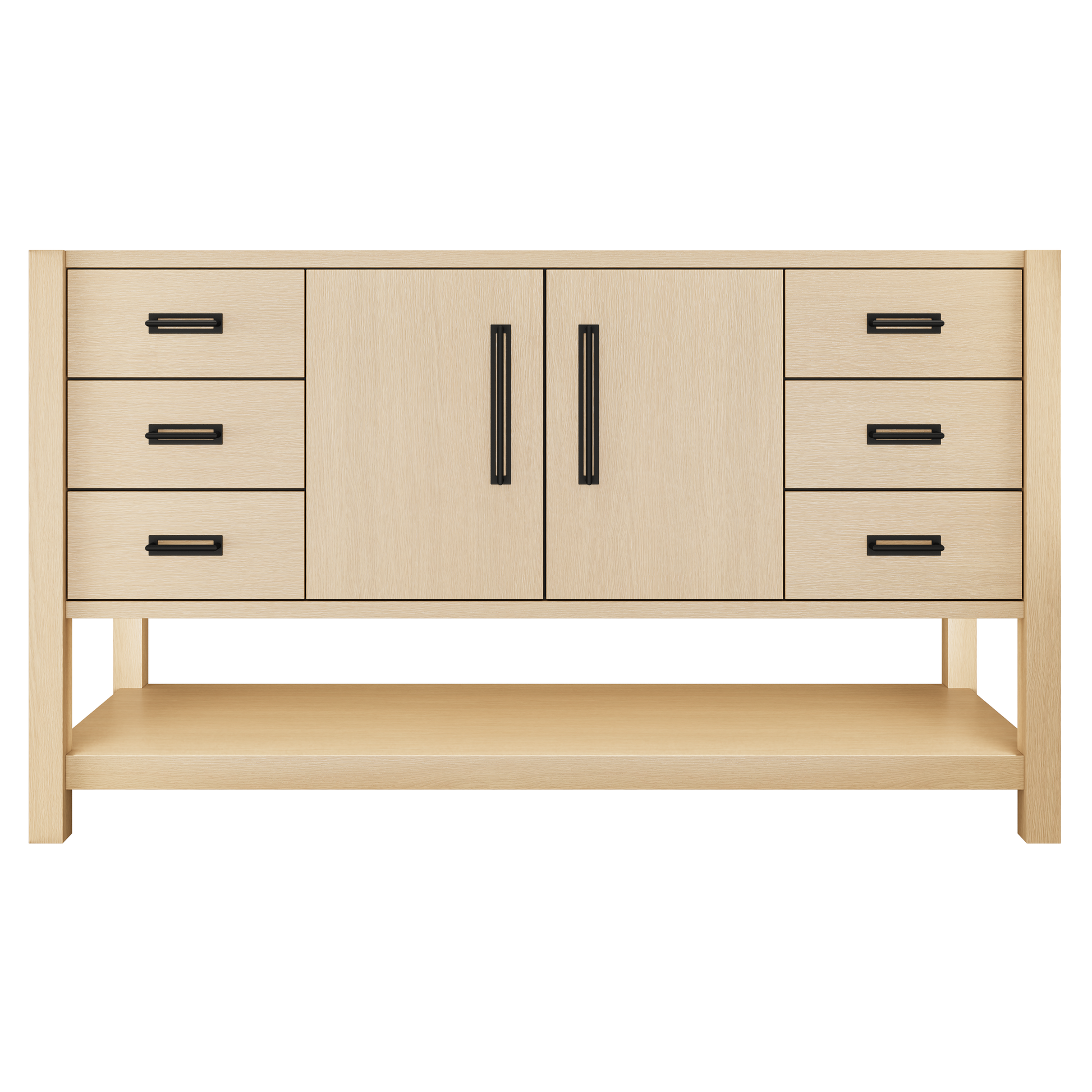 Kiawah Single Extra-Wide Bath Vanity 60in Natural Weathered Matte Black