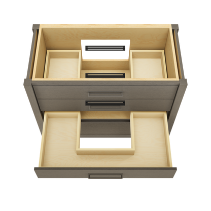Kiawah 3-Drawer Single Bath Vanity 42in Gray Weathered Matte Black