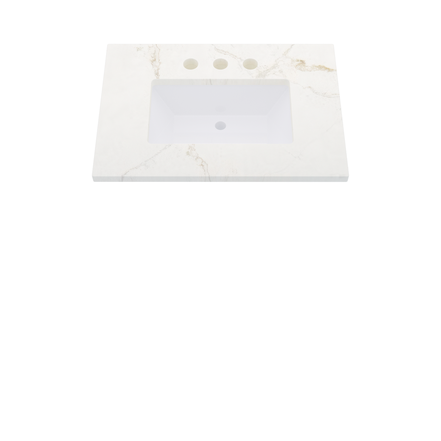31" Vanderloc Silestone® Quartz Bathroom Vanity Top | Single Rectangle Sink | Centered in Blanc Elysee