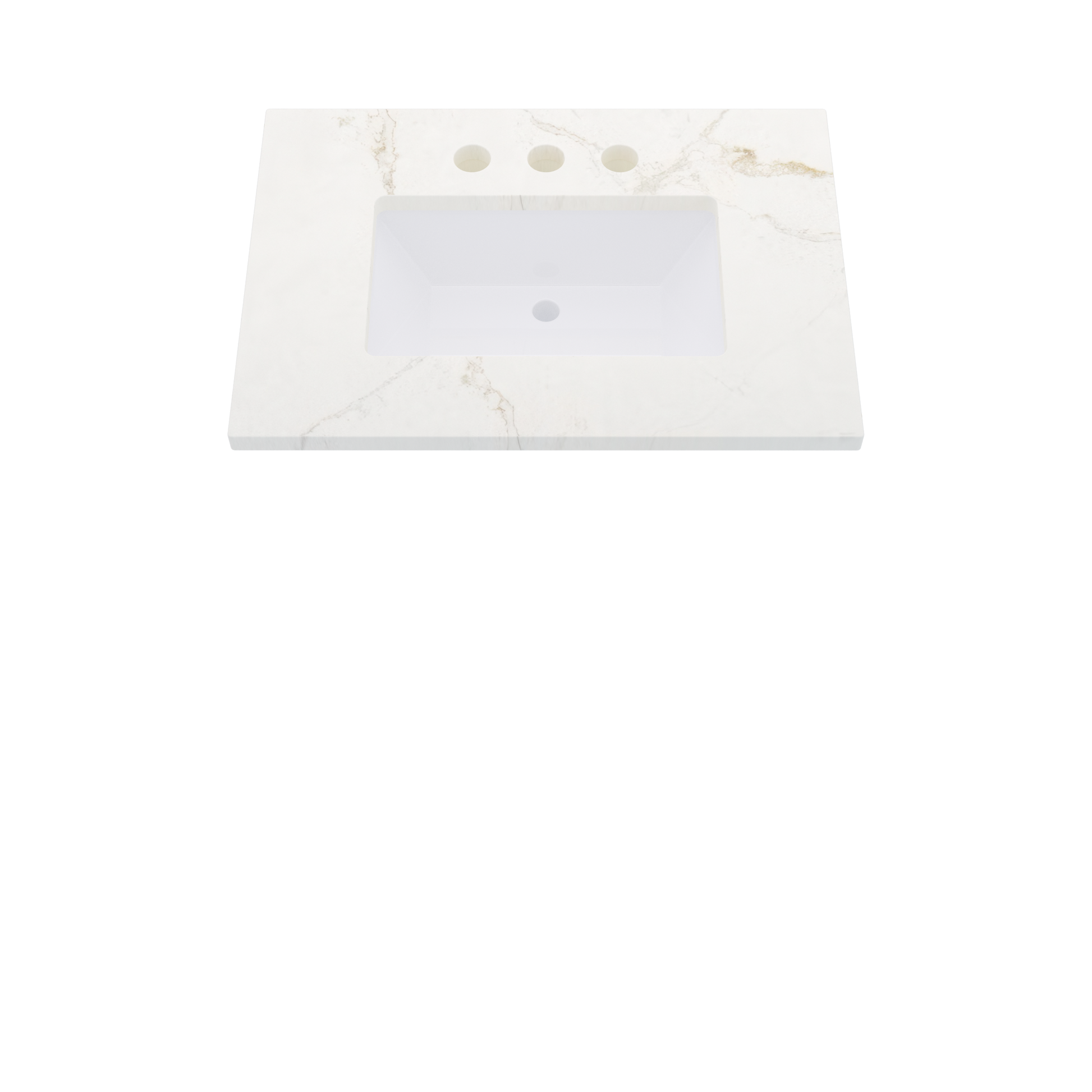 31" Vanderloc Silestone® Quartz Bathroom Vanity Top | Single Rectangle Sink | Centered in Blanc Elysee