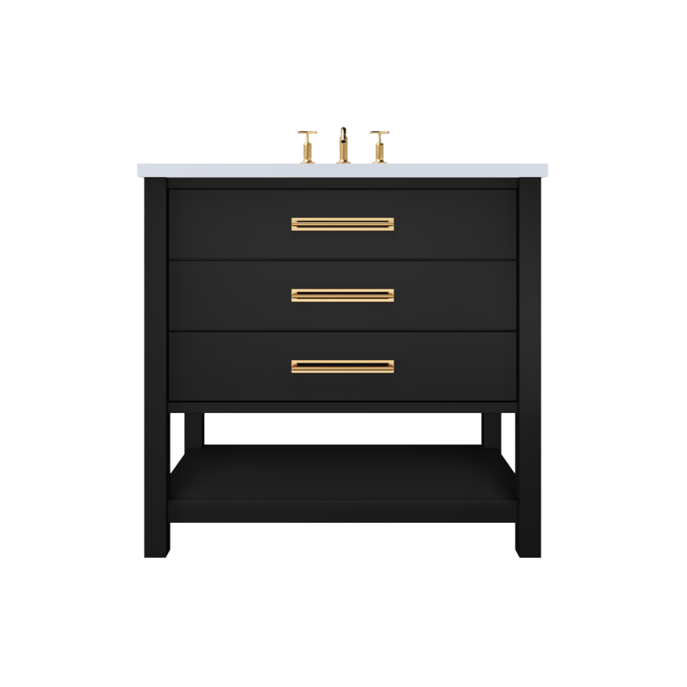 Vanderloc Kiawah Three-Drawer Single Sink 30" - Noir
