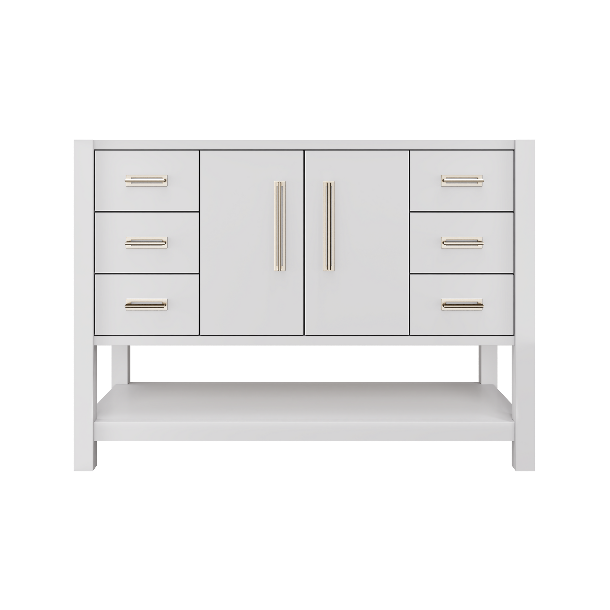 Kiawah Single Extra-Wide Bath Vanity 48in Strong White Satin Nickel