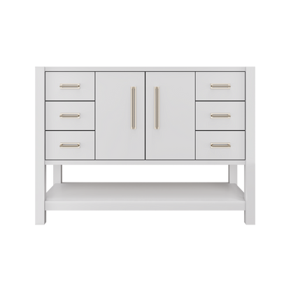 Kiawah Single Extra-Wide Bath Vanity 48in Strong White Satin Nickel