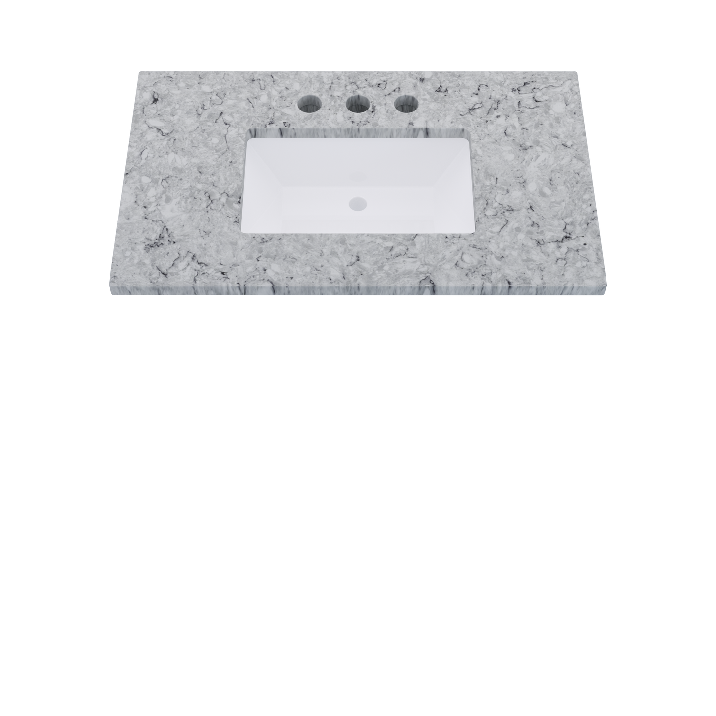 37" Vanderloc Silestone® Quartz Bathroom Vanity Top | Single Rectangle Sink | Centered in Pietra