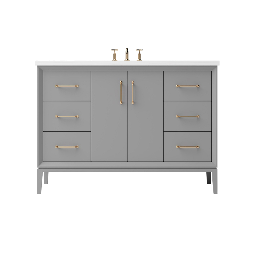 Vanderloc Alexandra Single Sink Extra-Wide 48" - Platinum Gray