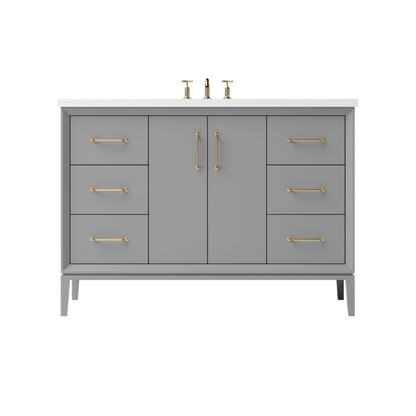 Vanderloc Alexandra Single Sink Extra-Wide 48" - Platinum Gray