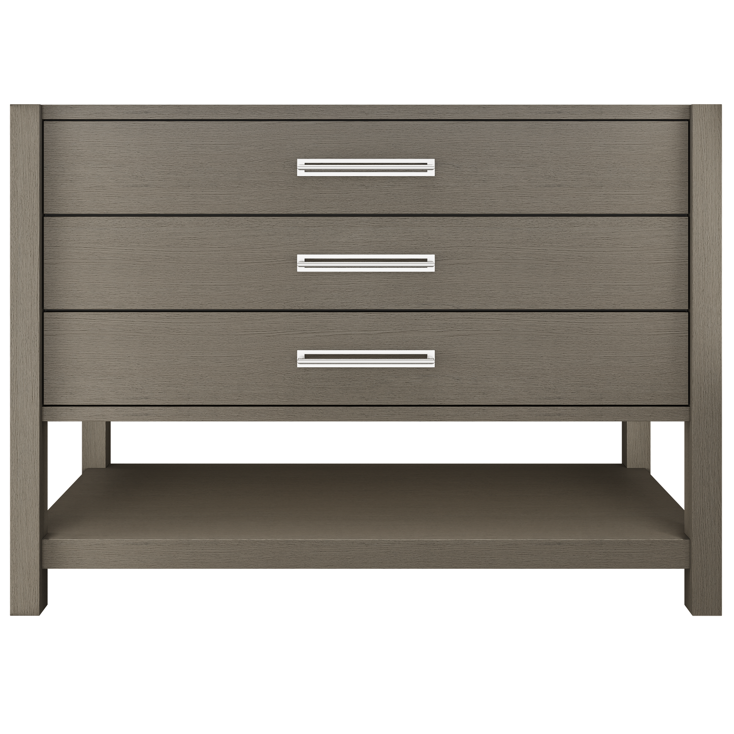 Kiawah 3-Drawer Single Bath Vanity 48in Gray Weathered Polished Chrome