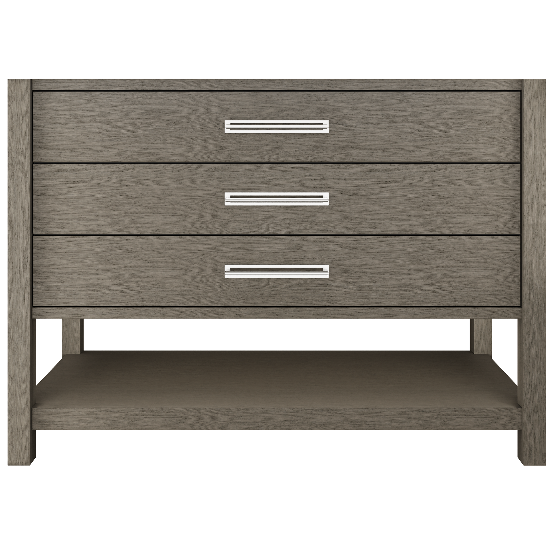 Kiawah 3-Drawer Single Bath Vanity 48in Gray Weathered Polished Chrome