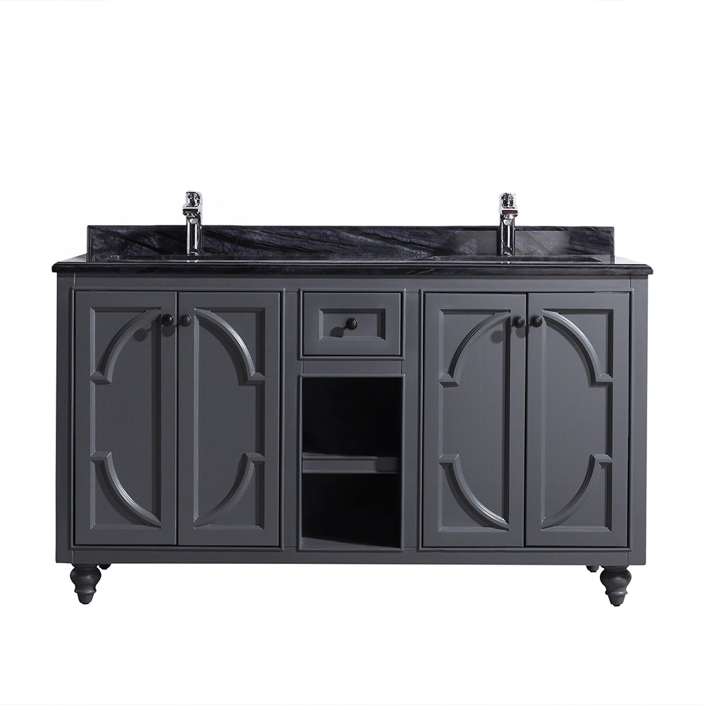 Laviva Odyssey 60 inch Maple Grey Double Sink bathroom vanity