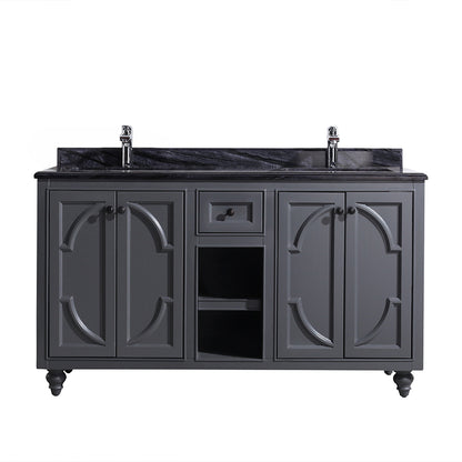Laviva Odyssey 60 inch Maple Grey Double Sink bathroom vanity