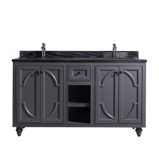 Laviva Odyssey 60 inch Maple Grey Double Sink bathroom vanity