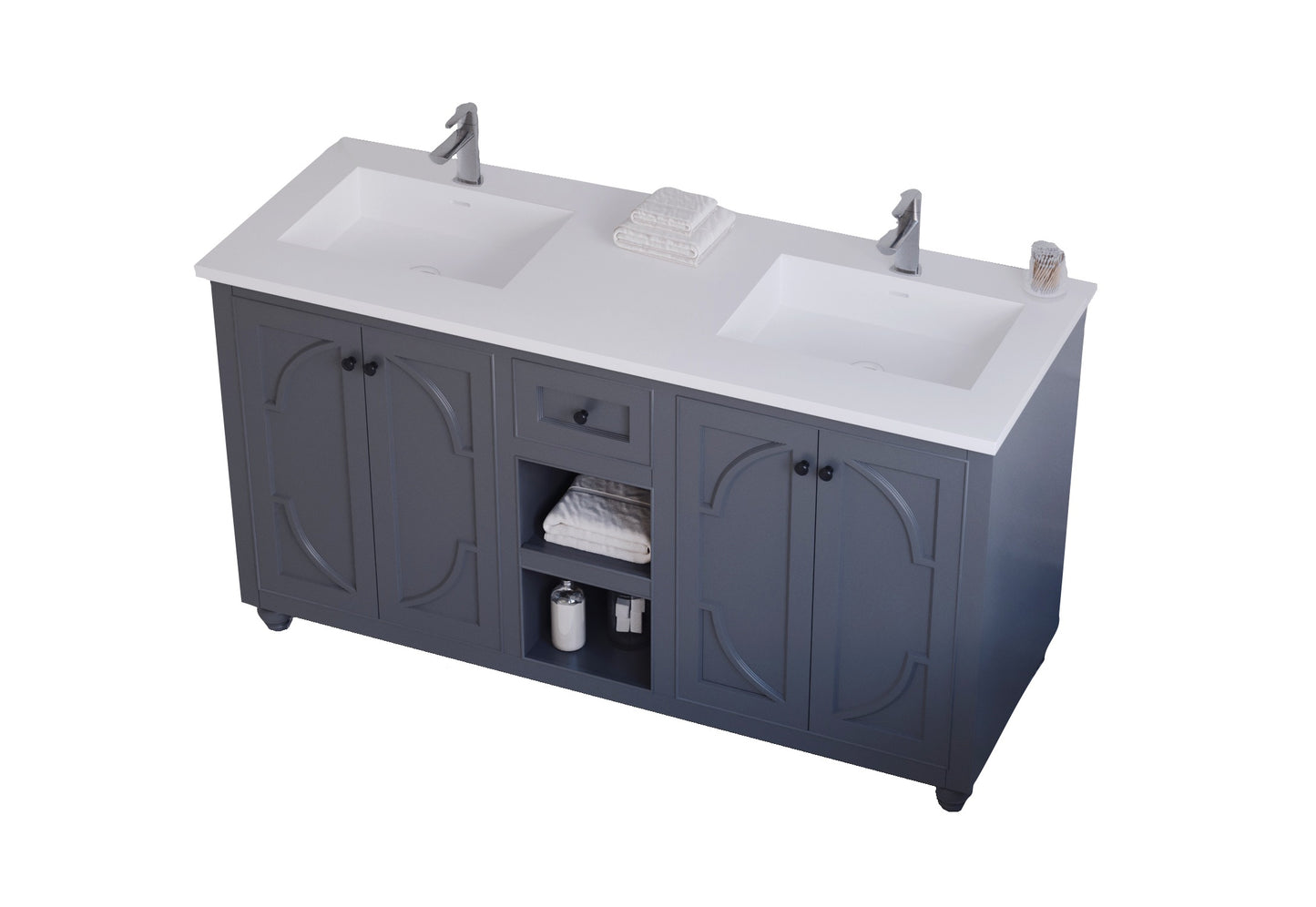 Laviva Odyssey 60.0 Maple Grey Bathroom Vanity with Quartz Countertop