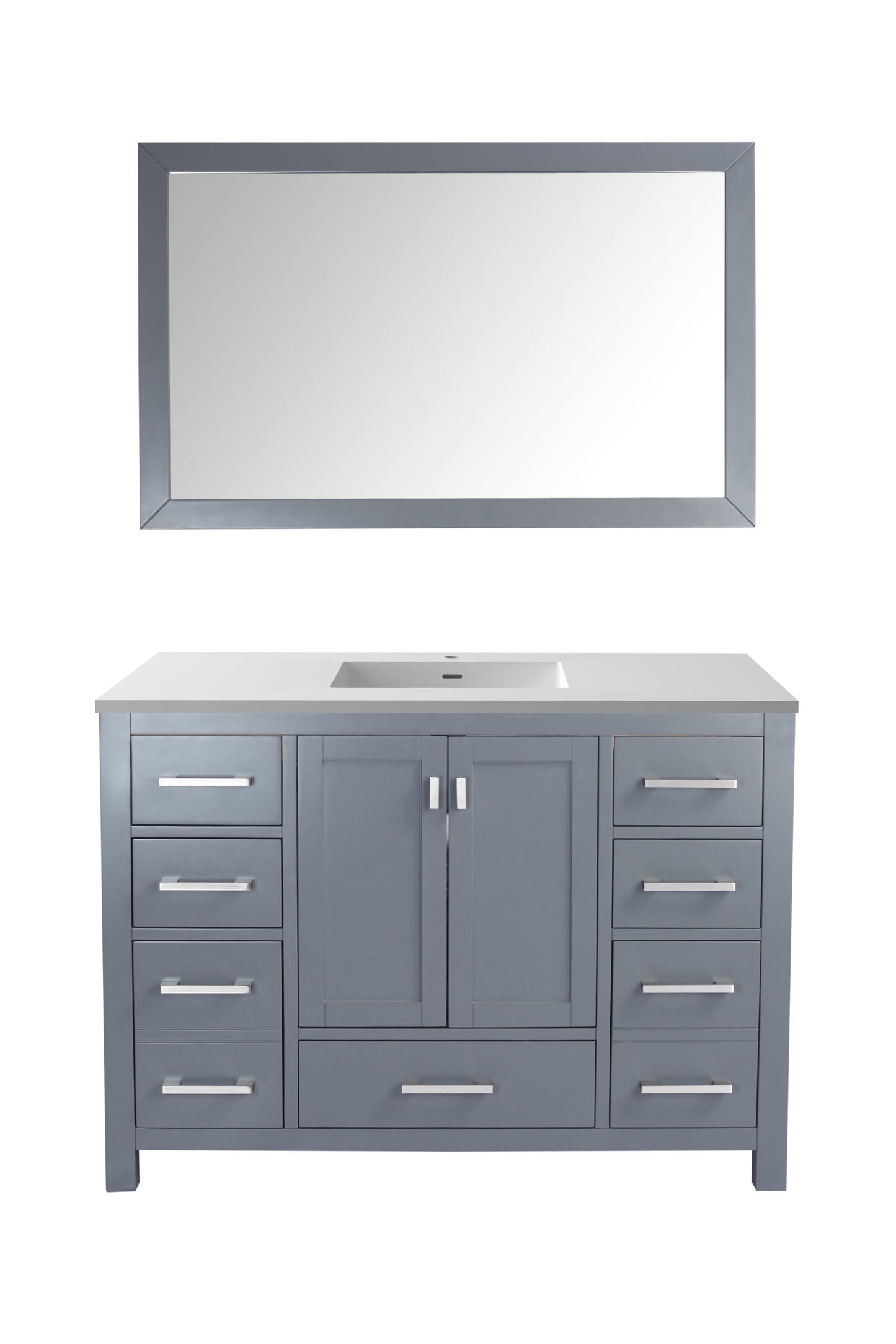 Laviva Wilson 48.0 Grey Bathroom Vanity with Quartz Countertop