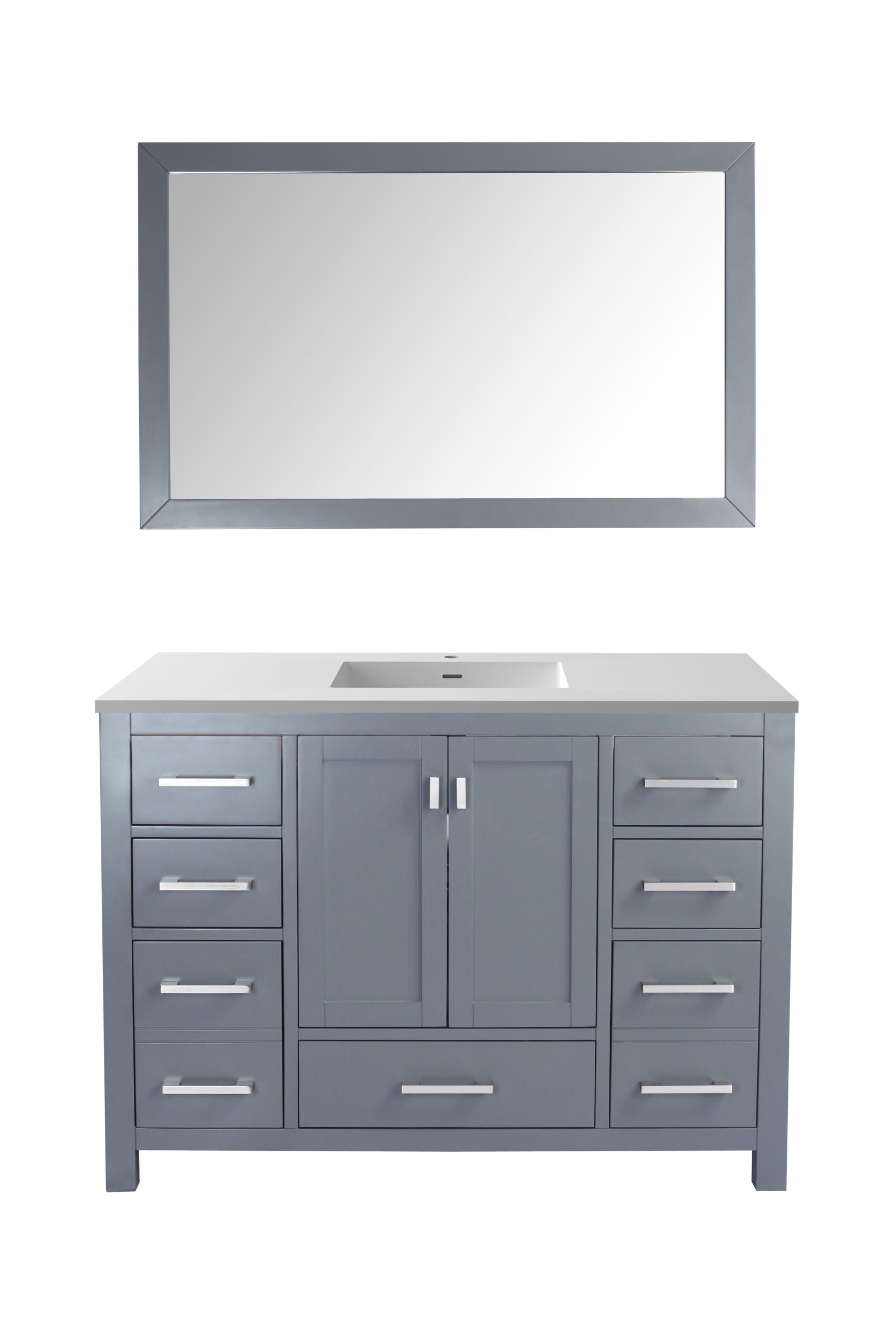 Laviva Wilson 48.0 Grey Bathroom Vanity with Quartz Countertop