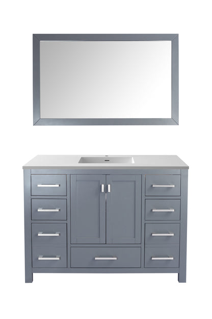 Laviva Wilson 48.0 Grey Bathroom Vanity with Quartz Countertop