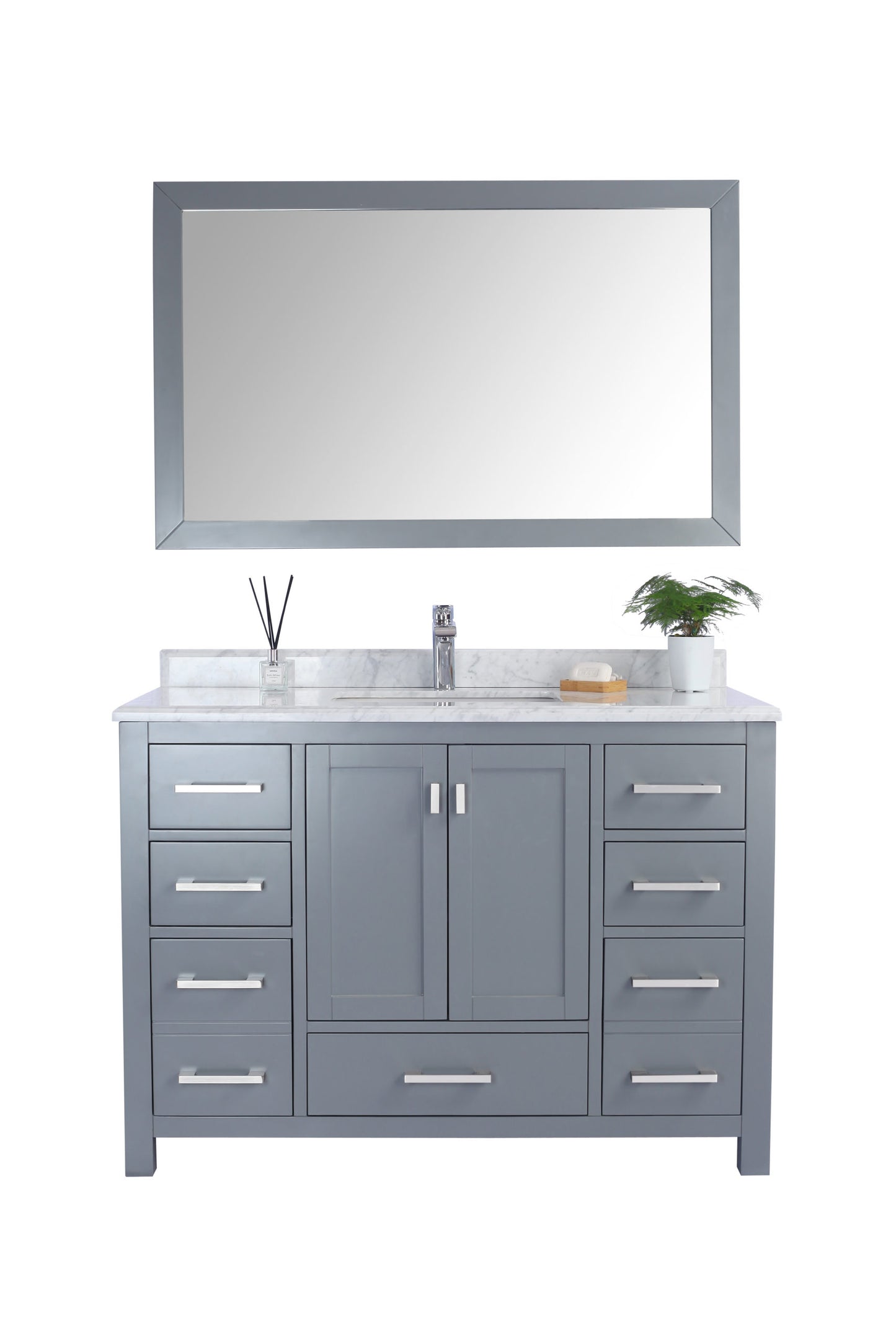 Laviva Wilson 48.0 Grey Bathroom Vanity with Quartz Countertop