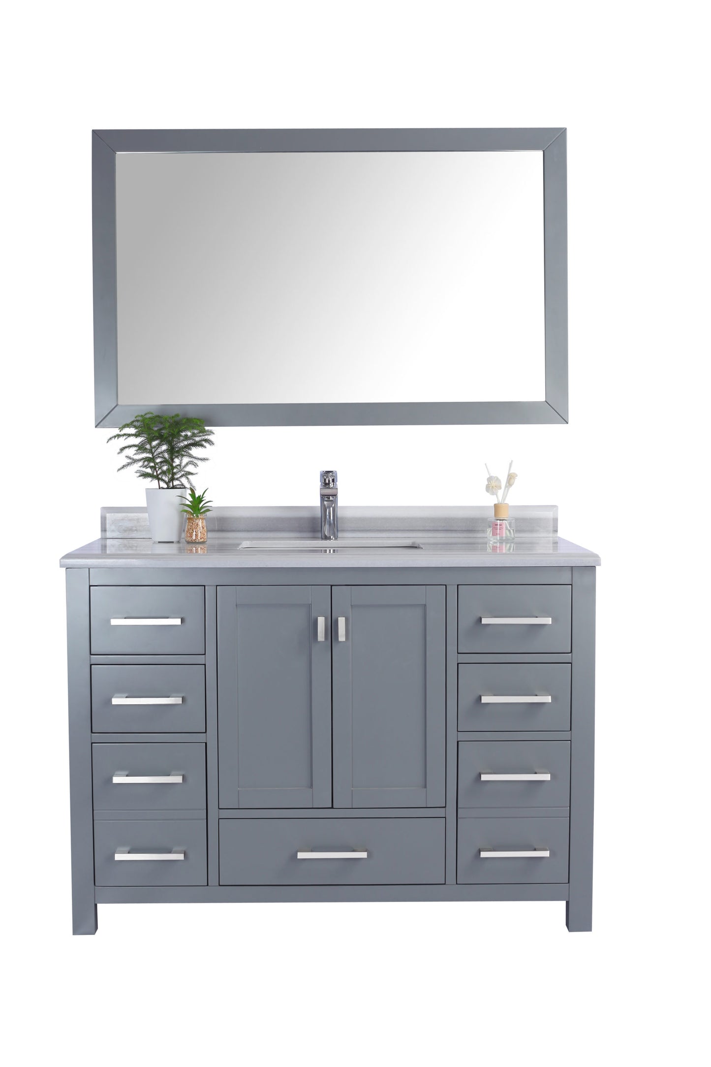Laviva Wilson 48.0 Grey Bathroom Vanity with Quartz Countertop