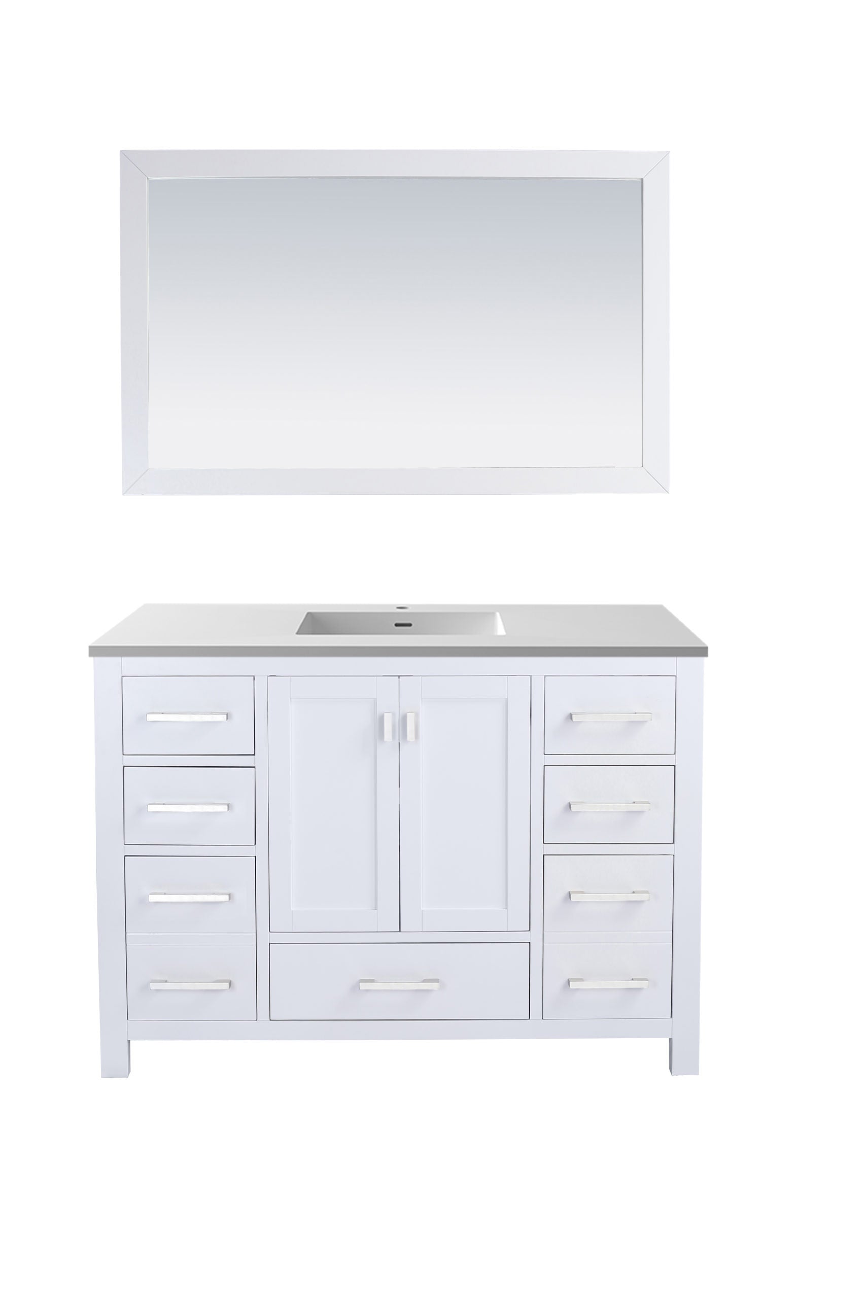 Laviva Wilson 48.0 White Bathroom Vanity with Quartz Countertop