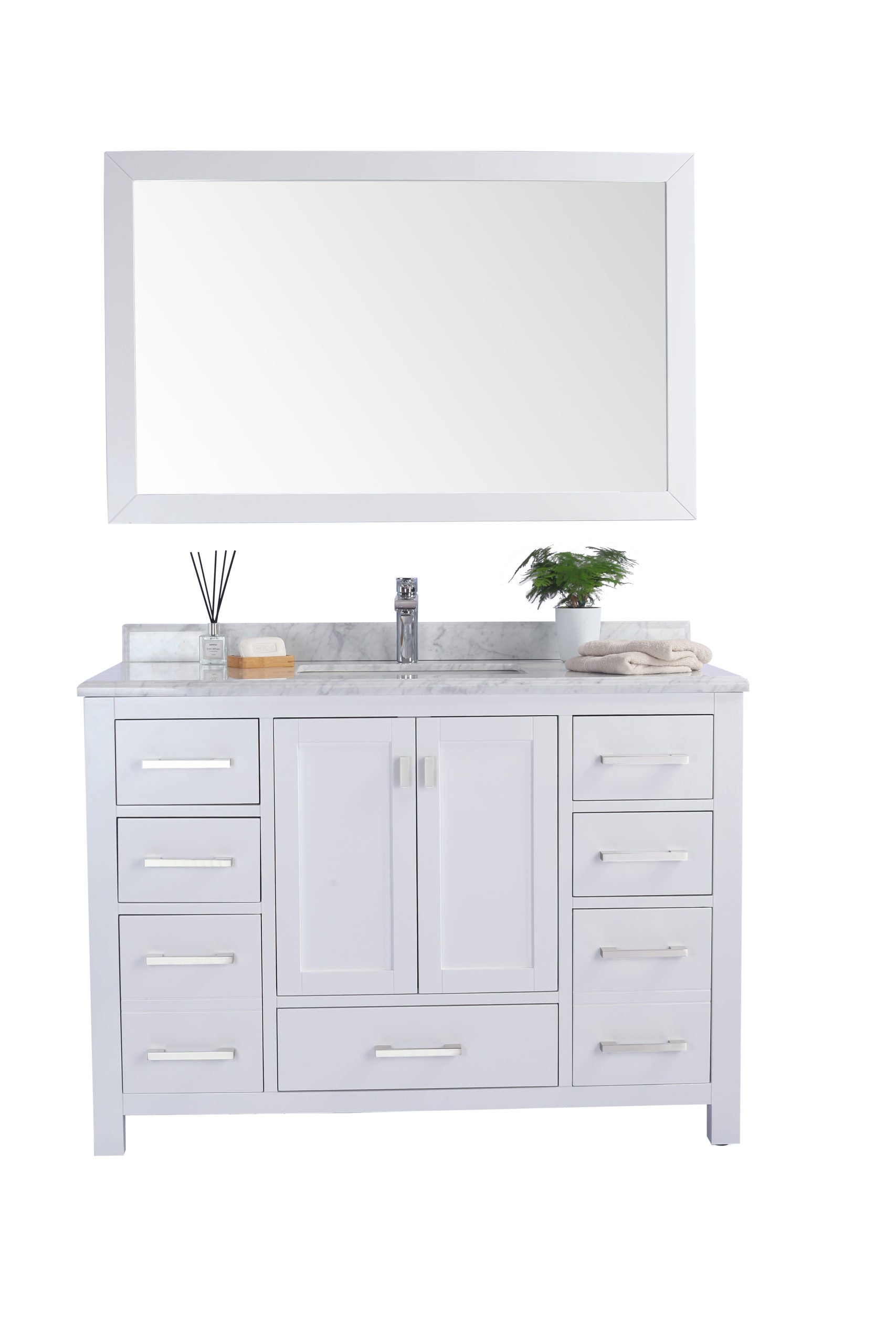 Laviva Wilson 48.0 White Bathroom Vanity with Quartz Countertop