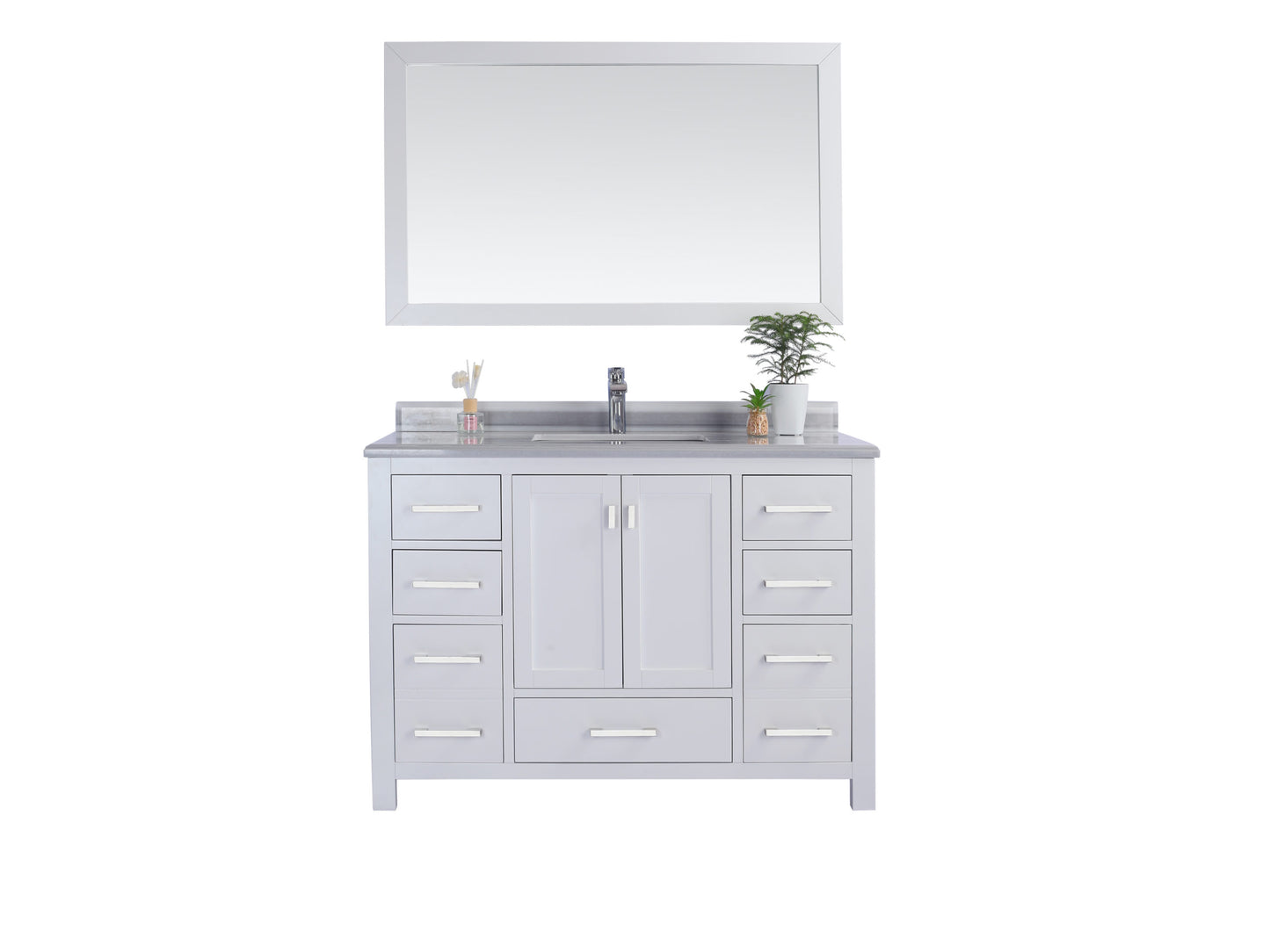Laviva Wilson 48.0 White Bathroom Vanity with Quartz Countertop