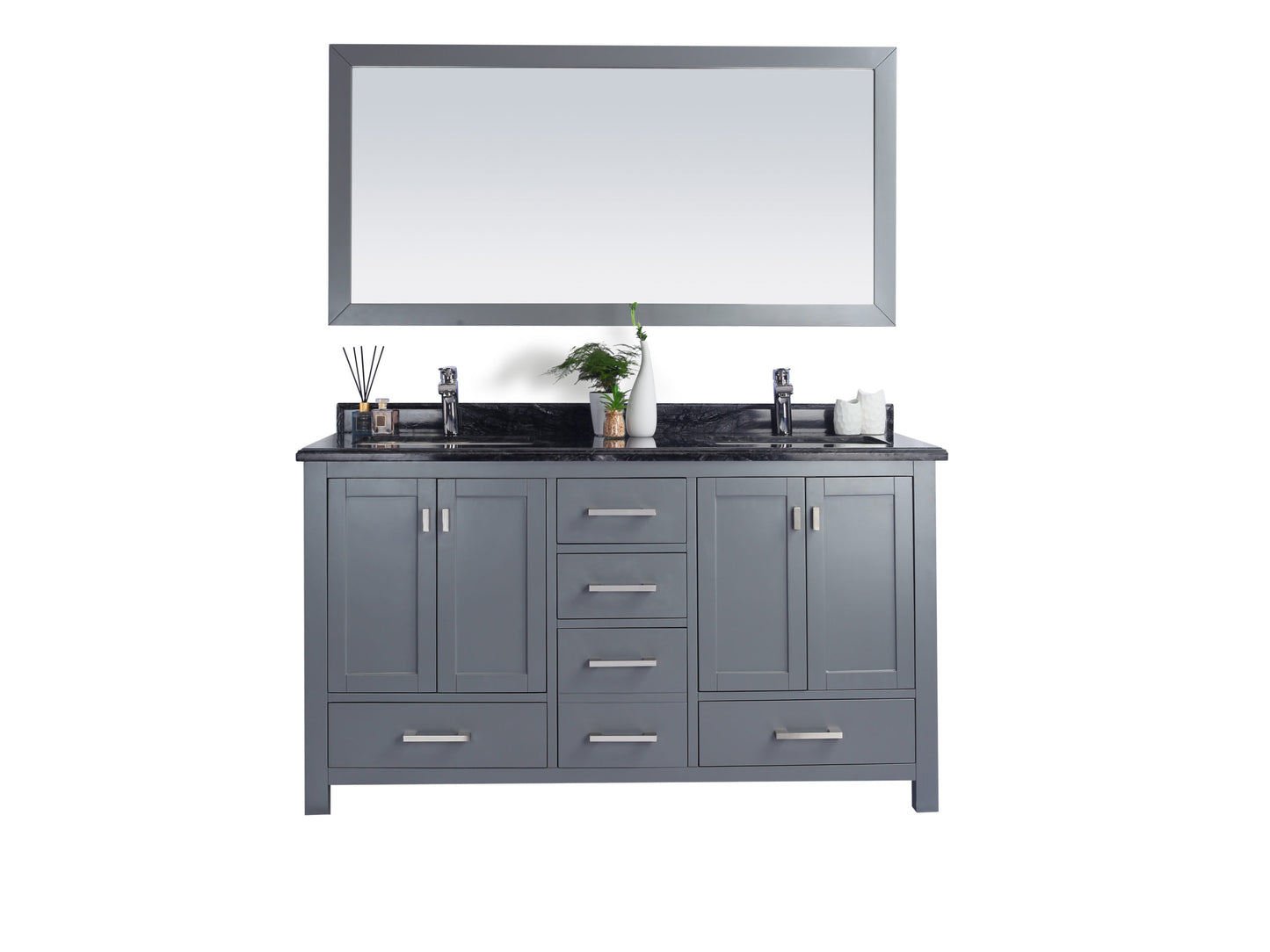 Laviva Wilson 60 inch Grey Double Sink bathroom vanity