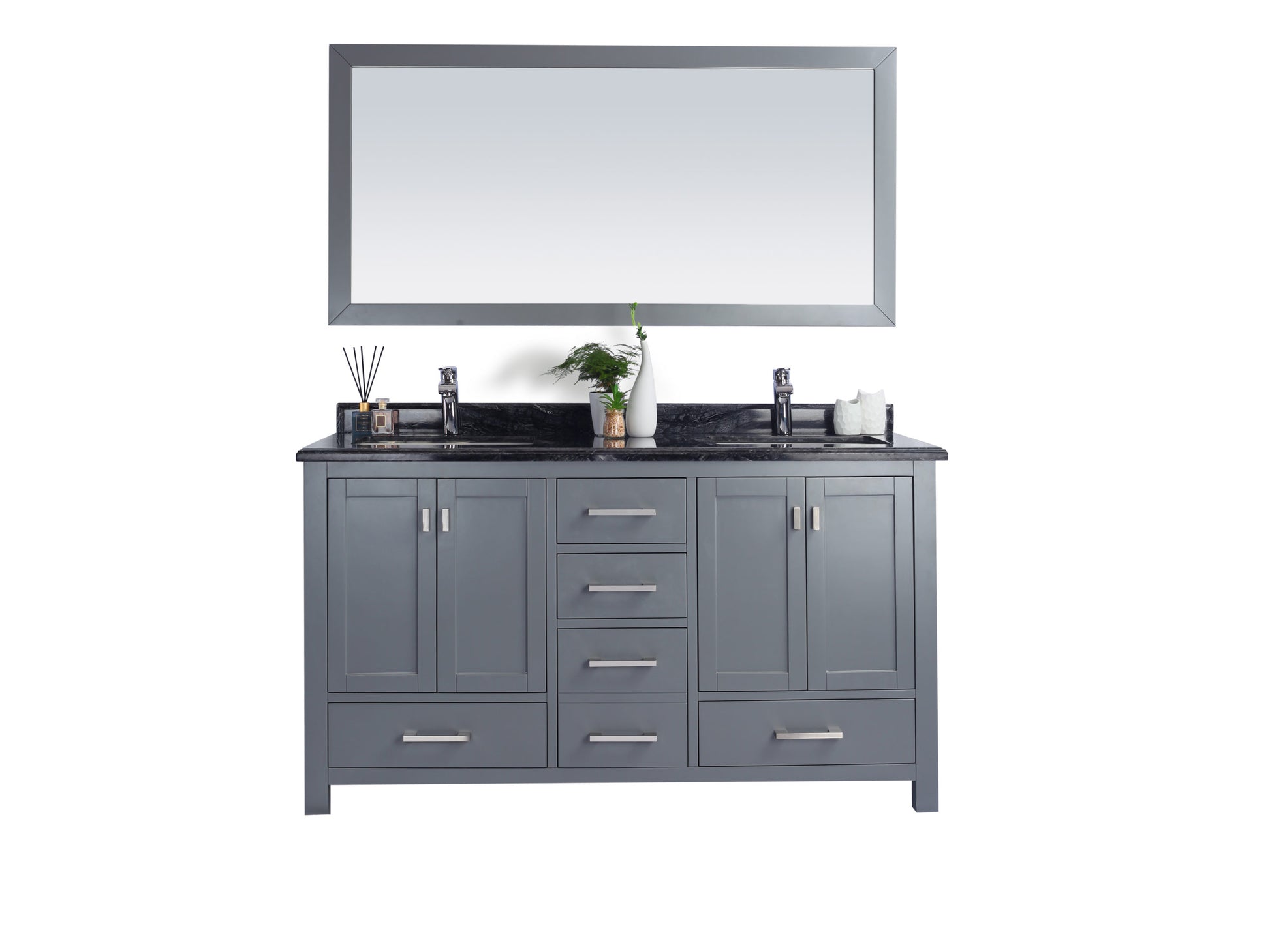 Laviva Wilson 60 inch Grey Double Sink bathroom vanity