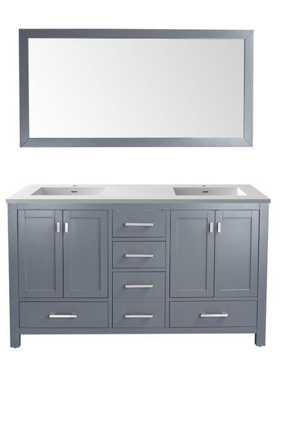 Laviva Wilson 60.0 Grey Bathroom Vanity with Quartz Countertop