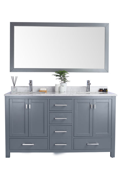 Laviva Wilson 60.0 Grey Bathroom Vanity with Quartz Countertop